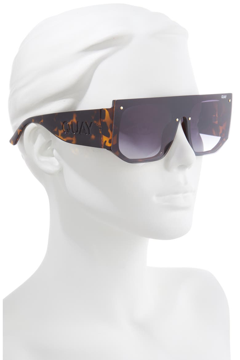 Australia Fully Booked 150mm Gradient Shield Sunglasses, Alternate, color, TORT/ SMOKE