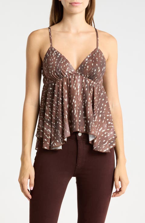 Plunge Neck Sharkbite Hem Camisole