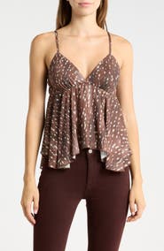Madden Girl Plunge Neck Sharkbite Hem Camisole