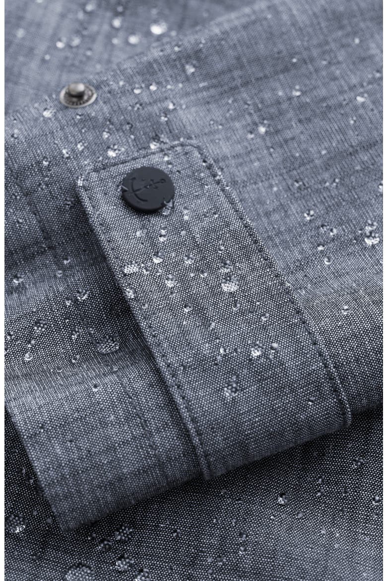 Cloudburst Waterproof Organic Cotton Coat, Alternate, color, LIGHT WASH WAVE
