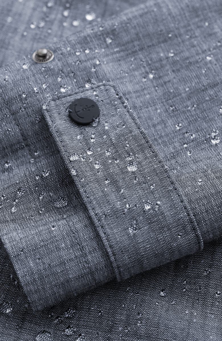 Seasalt Cornwall Cloudburst Waterproof Organic Cotton Coat, Alternate, color, Light Wash Wave