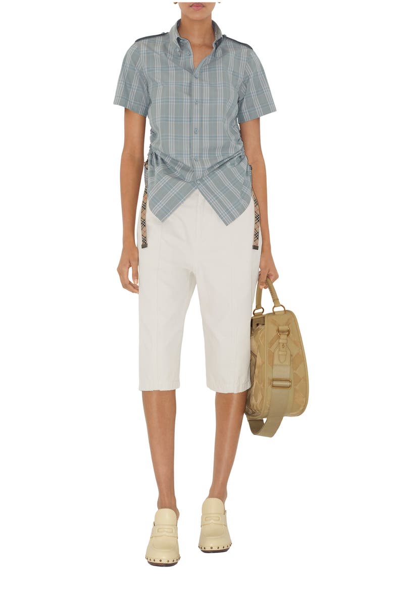 Burberry Slim Fit Check Cotton Shirt, Main, color, Drizzle