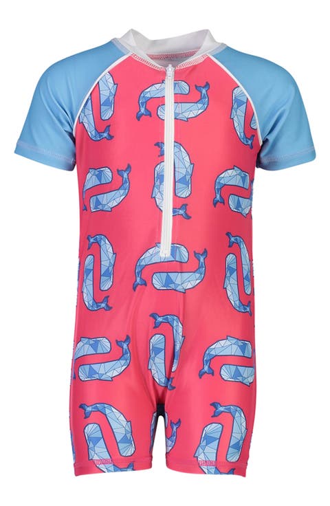 Kids' Geometric Whale One-Piece Sunsuit (Little Kid)