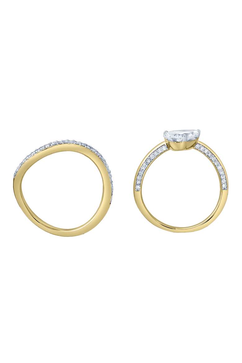 Selena Silk Wave 1.4 Ct Pear Lab Grown Diamond Engagement Ring, Alternate, color, 14K Yellow Gold