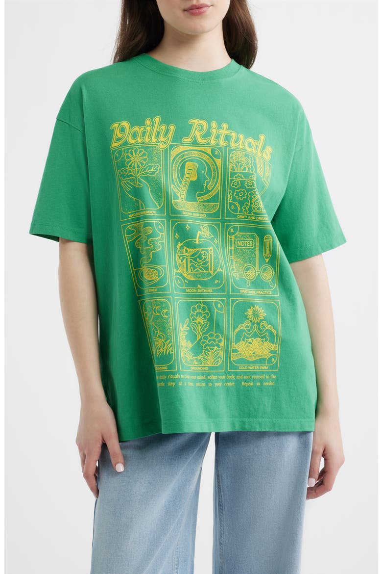Daily Rituals Organic Cotton Graphic T-Shirt, Main, color, GREEN