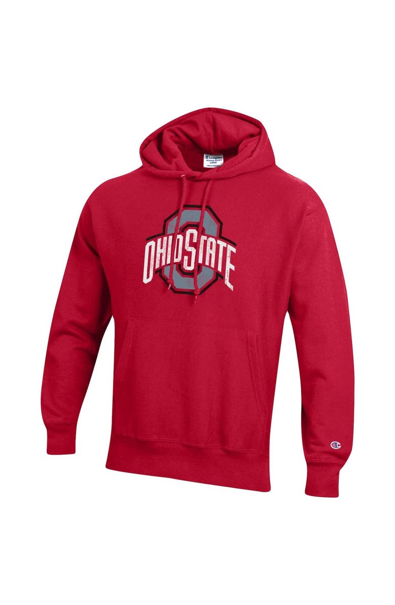 Champion Men's Champion Scarlet Ohio State Buckeyes Vault Logo Reverse Weave Pullover Hoodie, Alternate, color, Scarlet