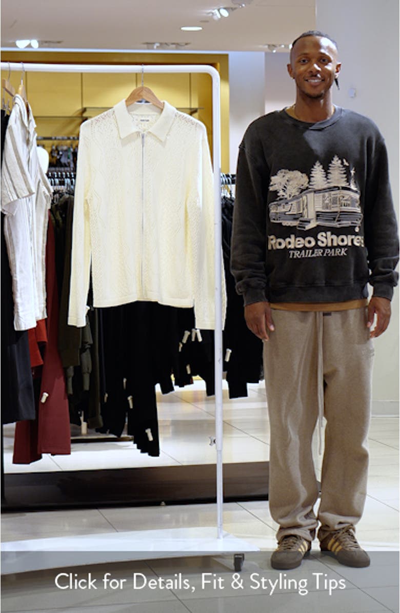 Cotton Pointelle Zip Cardigan, sales video thumbnail