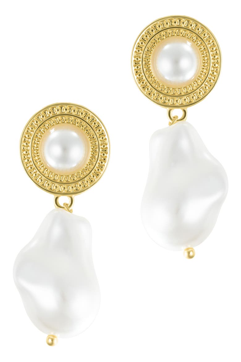Adornia 14K Gold Plate Imitation Pearl Drop Earrings (Women ...