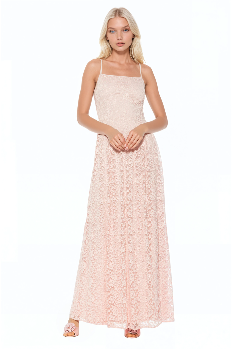 Marin Draped Bodice Dropped Waist Gown, Main, color, Pink