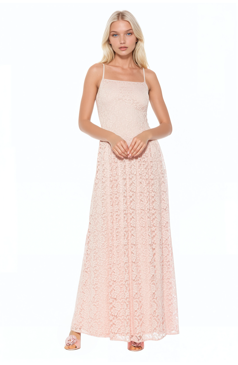 Alexia Admor Marin Draped Bodice Dropped Waist Gown, Main, color, Pink