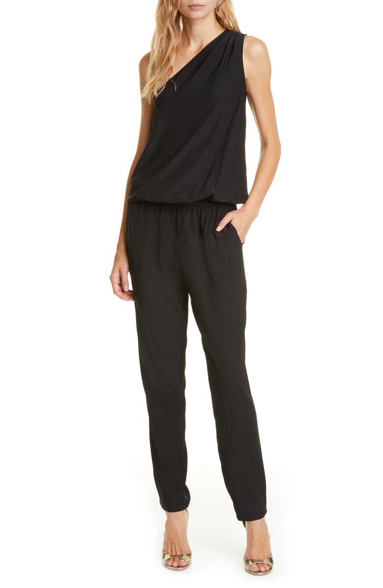 Ramy Brook Lulu One-Shoulder Jumpsuit, Main, color, Black