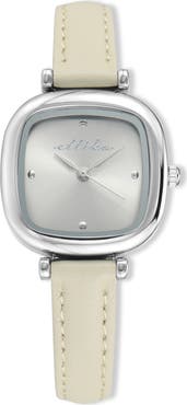 Ettika Square Case Leather Strap Watch
