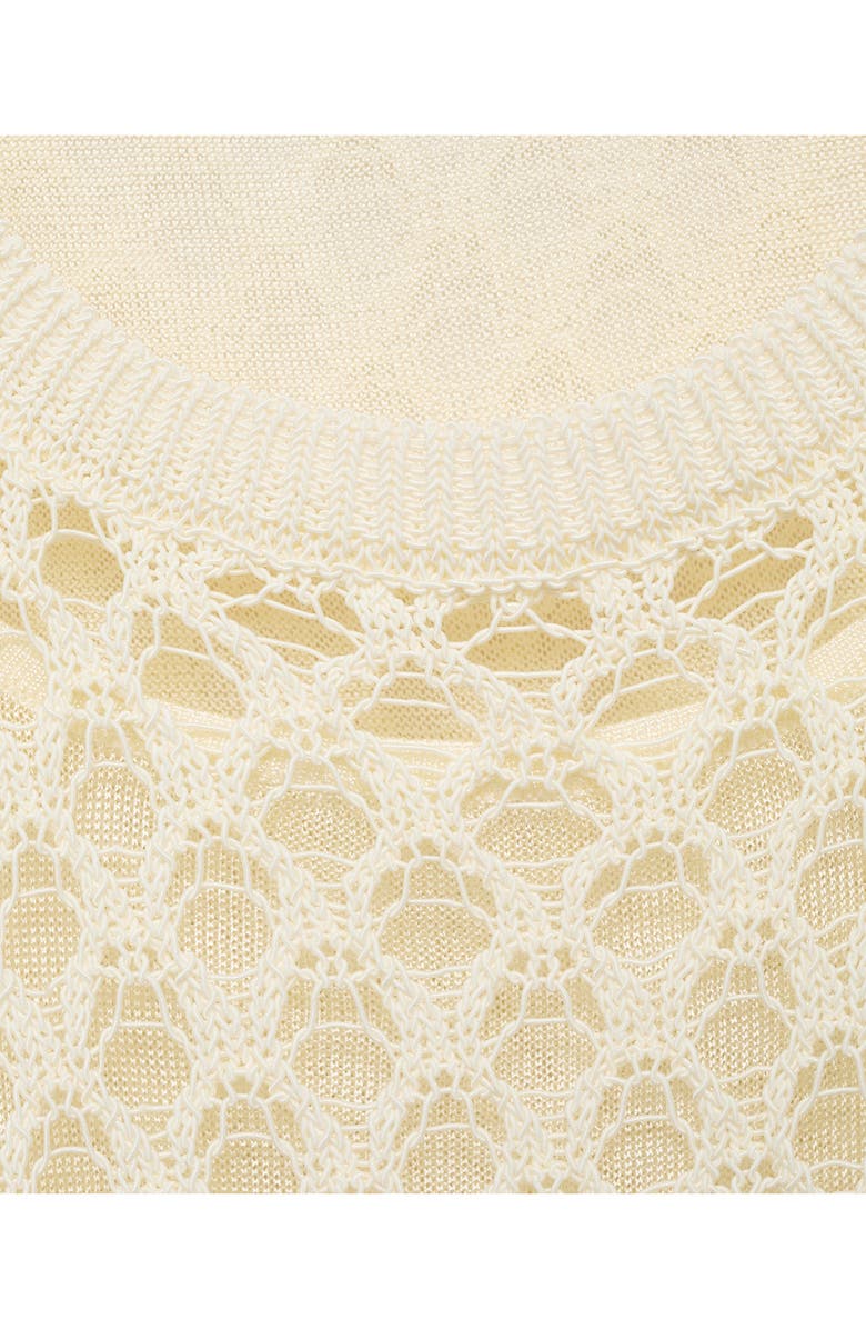 MANGO Openwork Tank, Alternate, color, Ecru