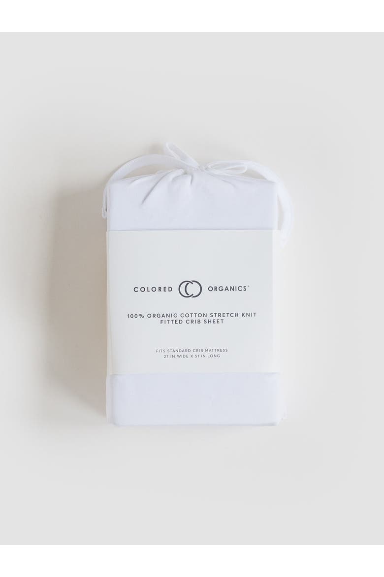 Organic Fitted Crib Sheet, Main, color, White