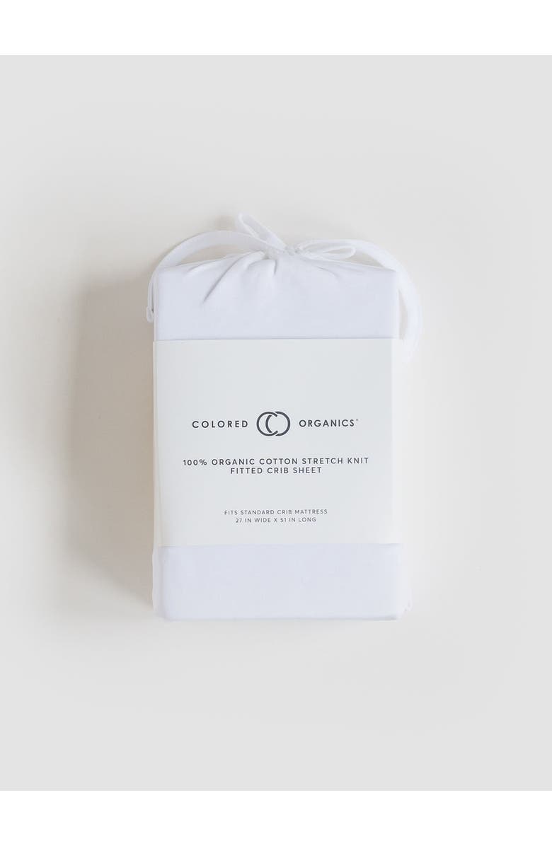 Colored Organics Organic Fitted Crib Sheet, Main, color, White