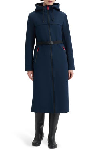 Hunter Crown 2.0 Water Repellent Hooded Softshell Coat In Blue