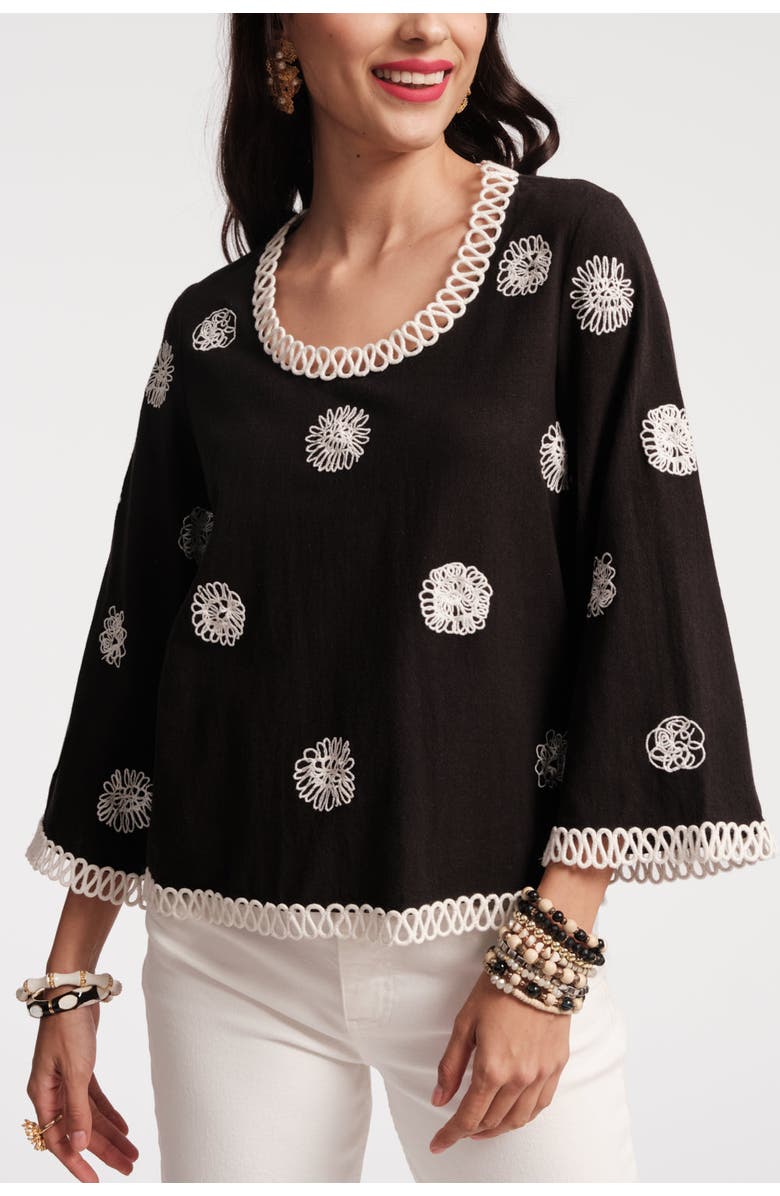 Frances Valentine Fiona Top Scribble, Main, color, Black/Oyster