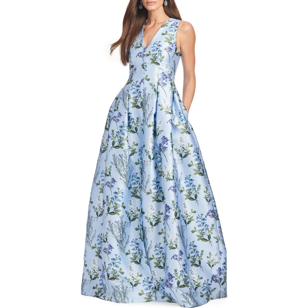 Sachin & Babi Brooke Floral Sleeveless Mikado Gown in Freesia Forest  product