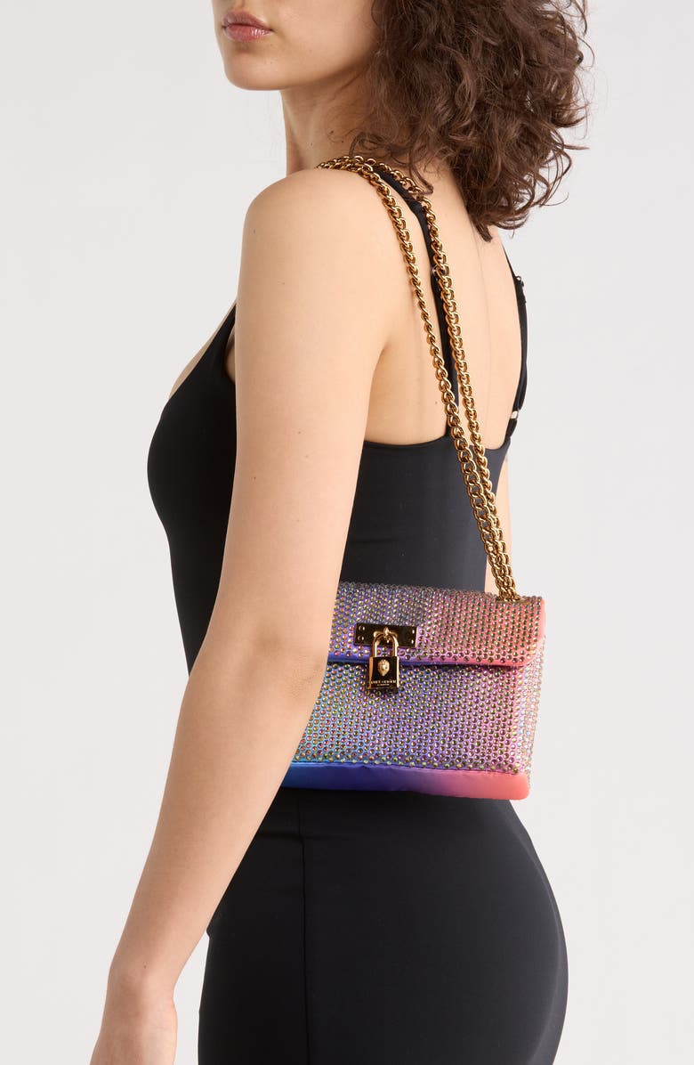 Kurt Geiger London Mini Brixton Fabric Crossbody Bag, Alternate, color, Purple Rainbow