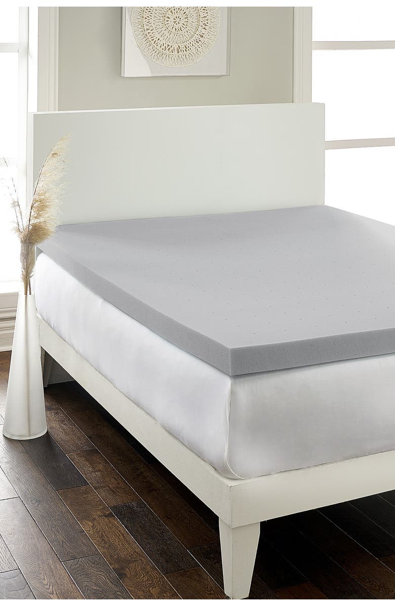 RIO HOME Hotel Laundry(R) Hypoallergenic Charcoal 2.5" Memory Foam Queen Mattress Topper, Alternate, color, 