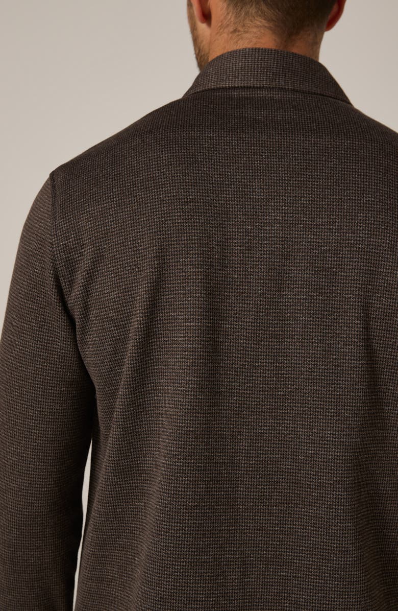 7 Diamonds Generation Houndstooth Knit Button-Up Shirt, Alternate, color, Brown