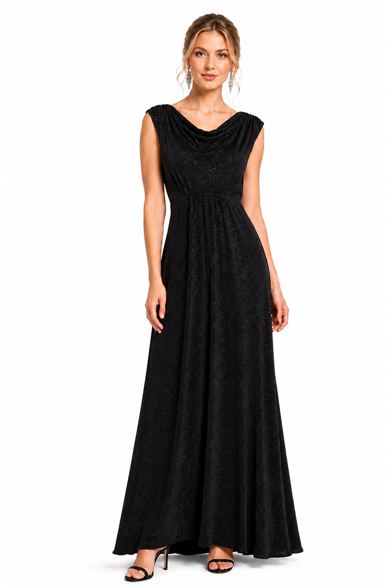 Cruise Cowl Neck Maxi Dress, Main, color, Glitter Black