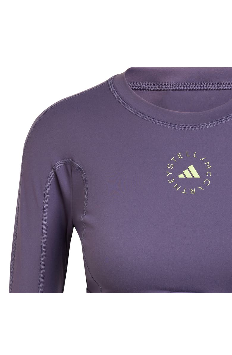 adidas by Stella McCartney TST Long Sleeve Yoga Crop Top, Alternate, color, Trace Purple