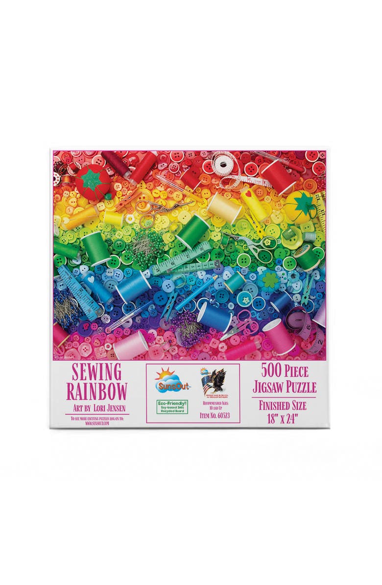 Sunsout Sewing Rainbow 500 piece Jigsaw Puzzle for Adults, Alternate, color, Multicolor