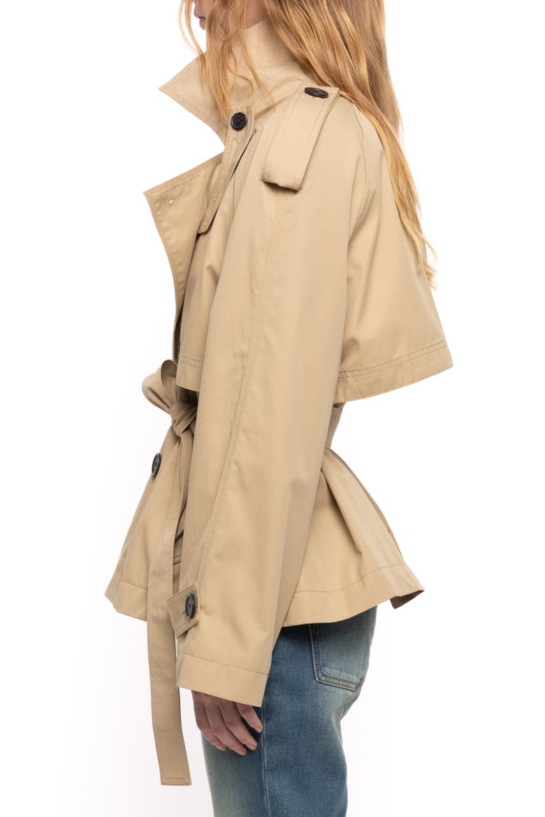 Kivana Cotton Trench Coat, Alternate, color, LATTE