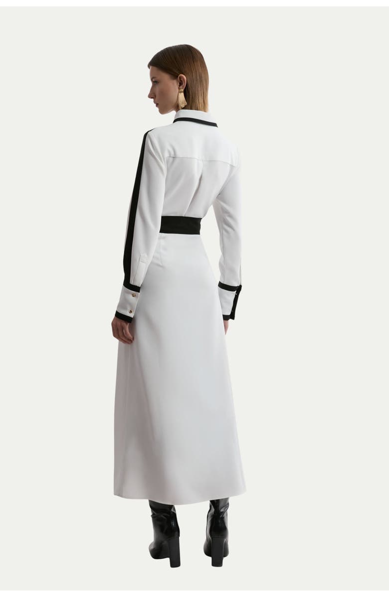 Karen Millen Petite Belted Midi Shirt Dress, Alternate, color, Ivory