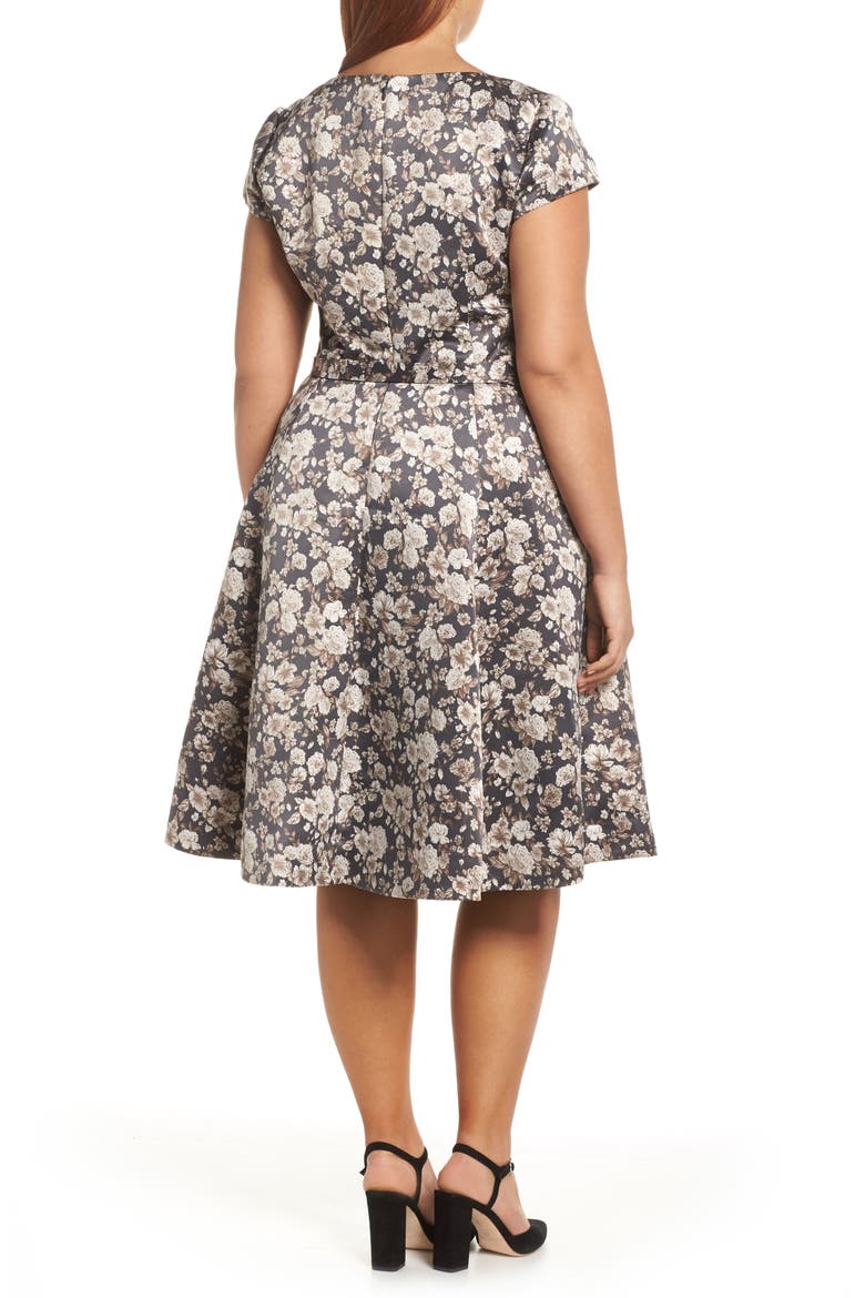 Elle Brightex Duchess Satin Dress, Alternate, color, DEEP COFFEE/ TAUPE