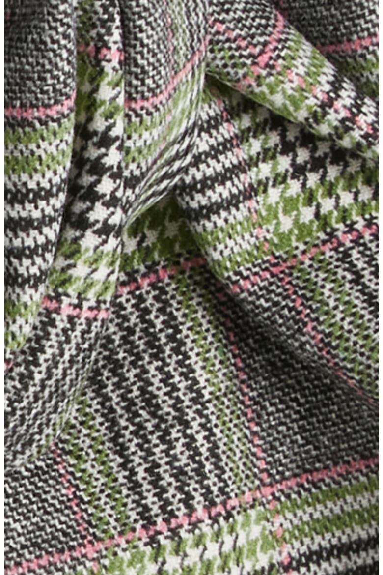 Glen Plaid Wool Scarf, Alternate, color, BLACK