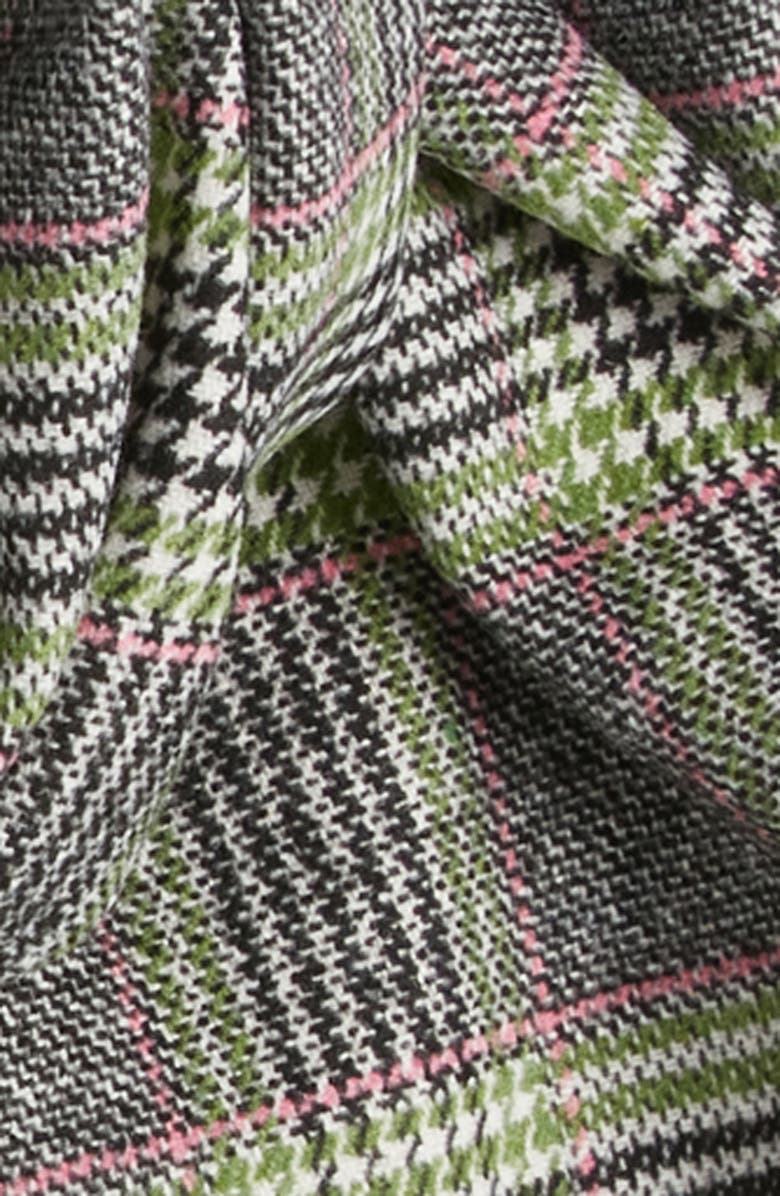 CLIFTON WILSON Glen Plaid Wool Scarf, Alternate, color, Black