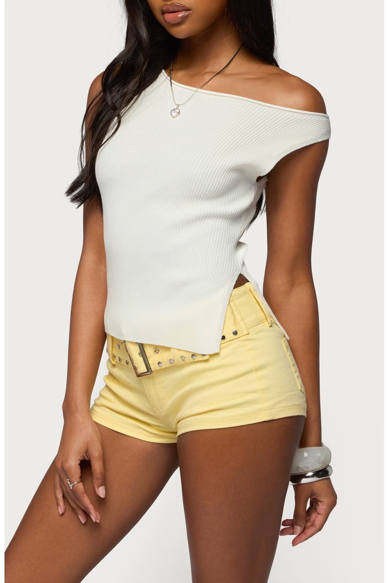 Myrah Rib Off the Shoulder Tank, Alternate, color, CREAM