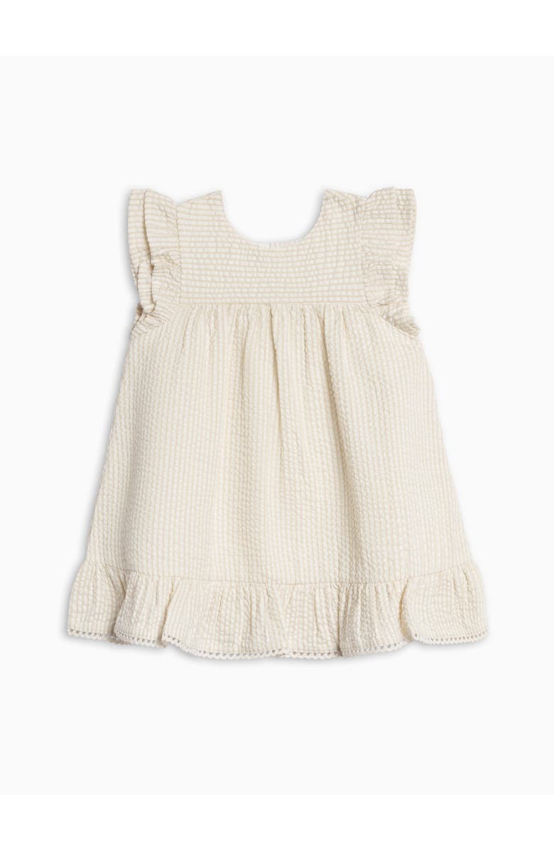 KENDI by Colored Organics Organic Lorena Seesucker Double Ruffle Sleeve Dress, Alternate, color, Dune Stripe