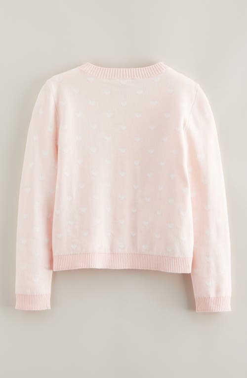 Nordstrom Kids' Heart Jacquard Cotton Cardigan In Pink