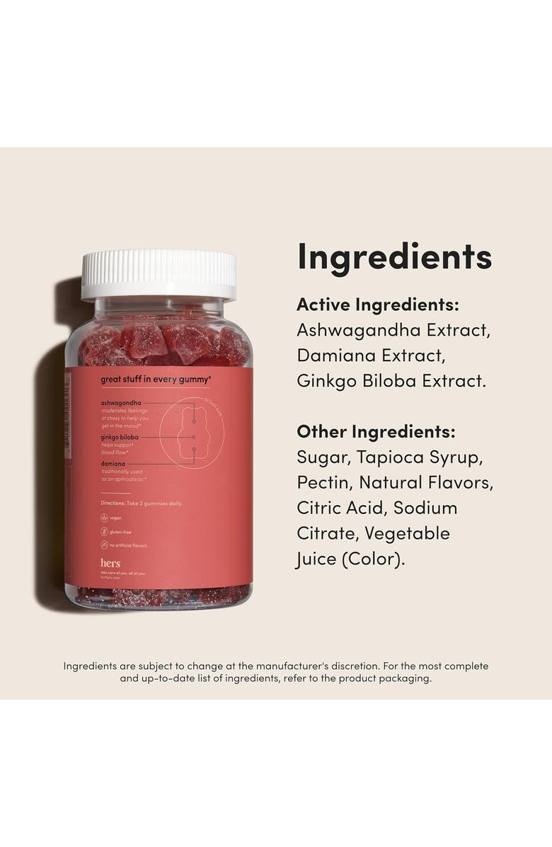 HIMS & HERS Desire Libido Supplement Gummies Mood-Boosting, Energy-Enhancing, Daily Wellness Formula, Alternate, color, Coral