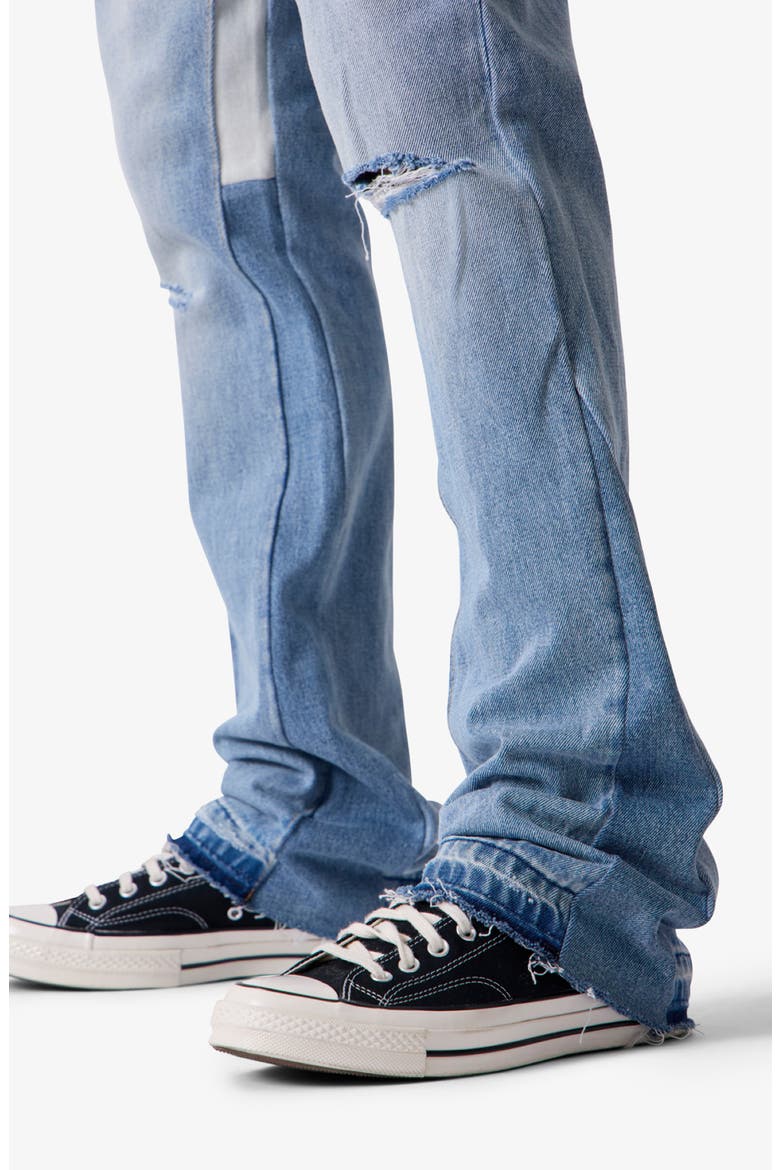 B484 Distressed Flare Jeans, Alternate, color, LIGHT BLUE