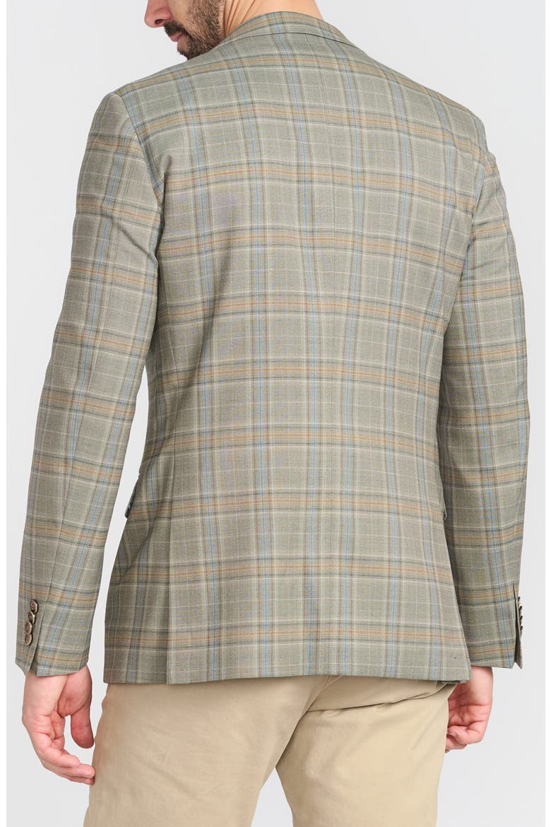 Olive Plaid Wool Blend Blazer, Alternate, color, OLIVE