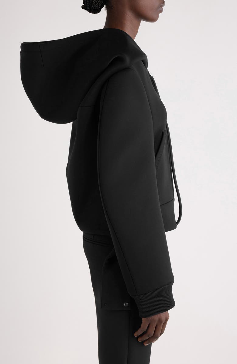 Courrèges Cocoon Bonded Cotton Blend Jacket, Alternate, color, Black