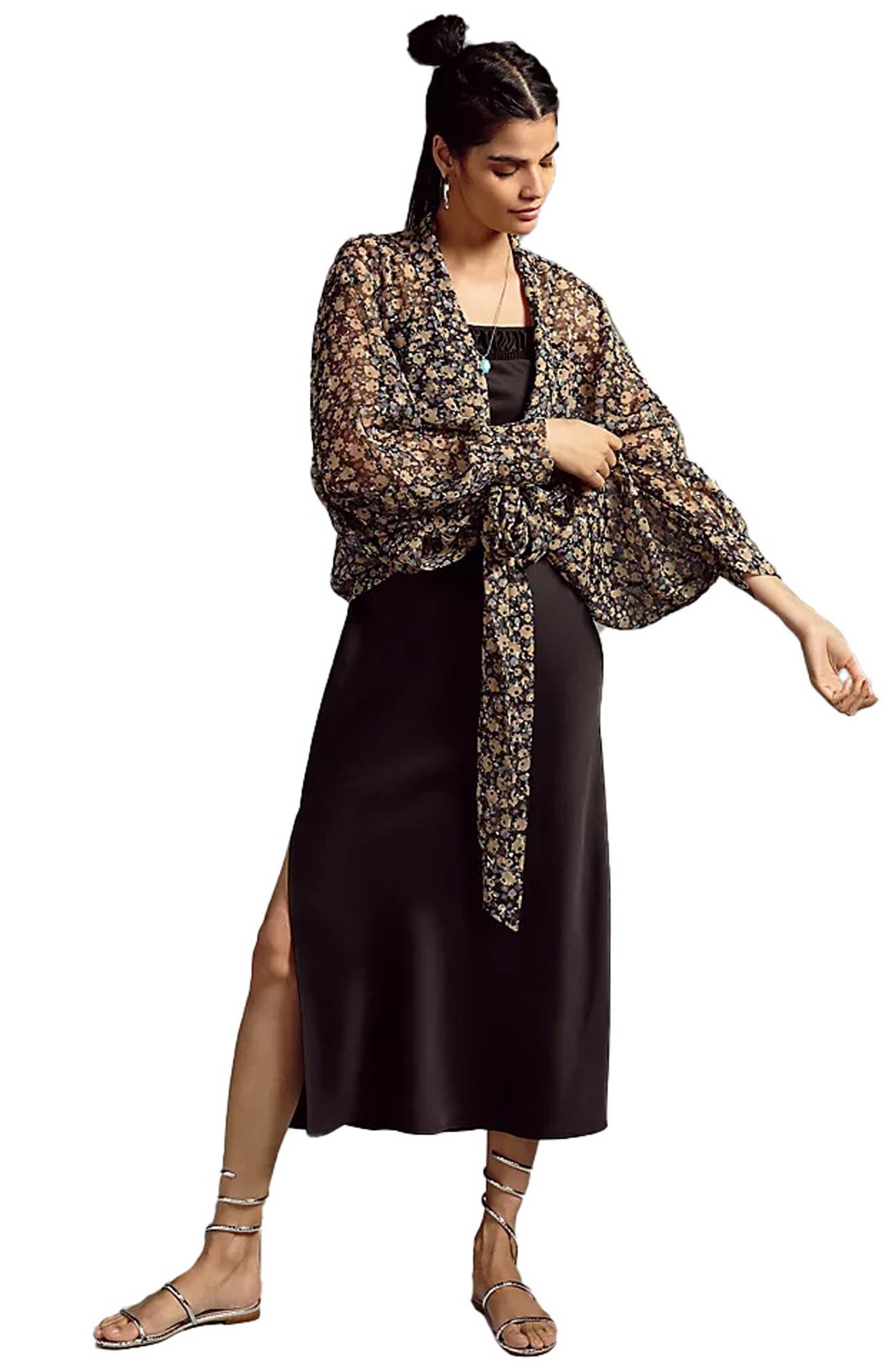 SAACHI Floral Sheer Ruana