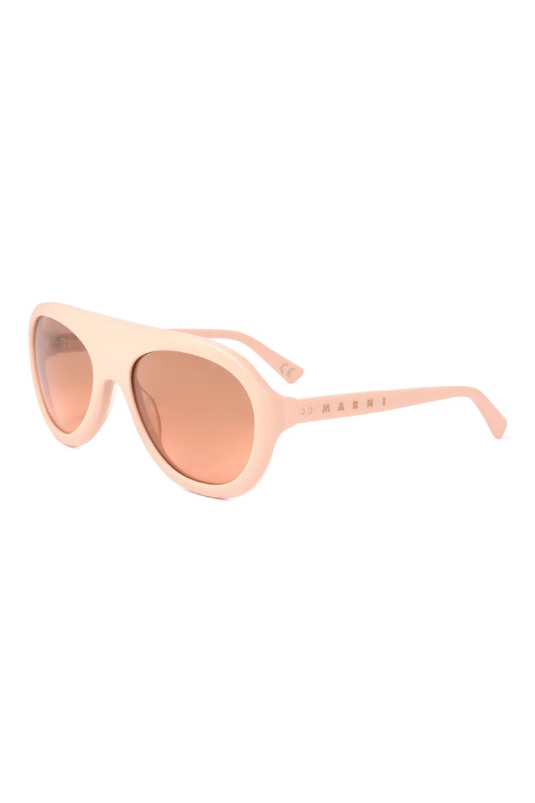 57mm Aviator Sunglasses, Alternate, color, BEIGE / GROWN TO PINK