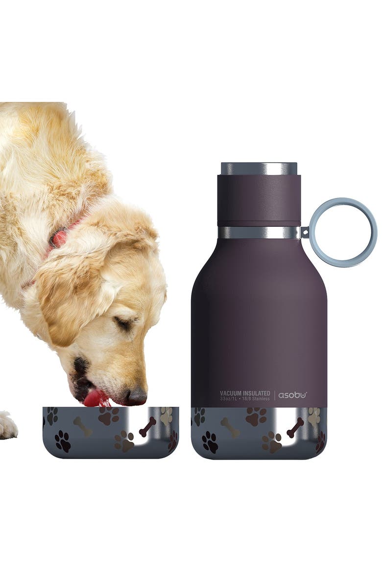 ASOBU Insulated Bottle with Detachable Bowl - Burgundy, Main, color, 