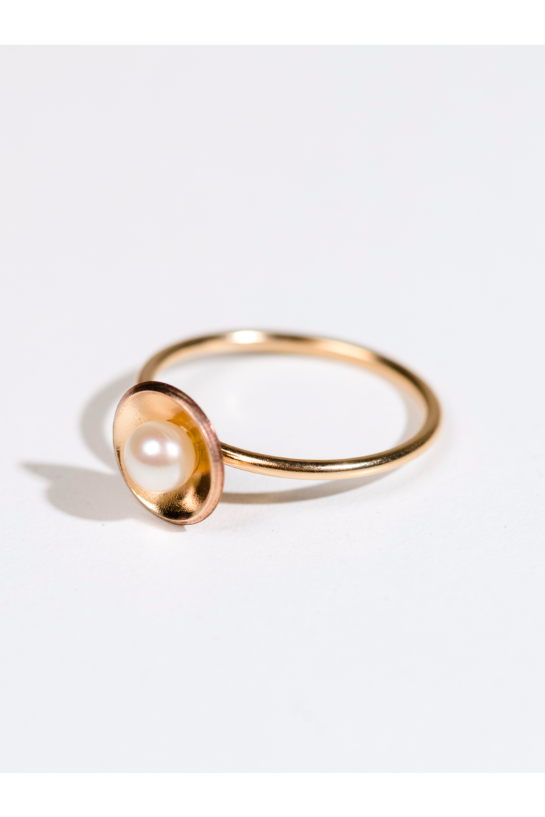 Emma Pearl Dish Ring, Main, color, Gold-filled