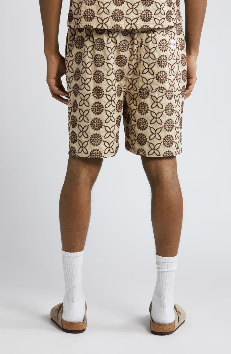 Native Youth Embroidered Cotton Shorts, Alternate, color, Beige / Brown