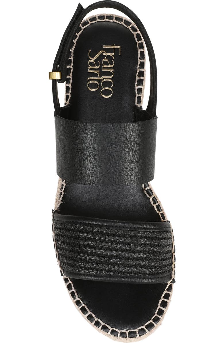 Franco Sarto Parry Wedge Sandal, Alternate, color, Black Faux Leather