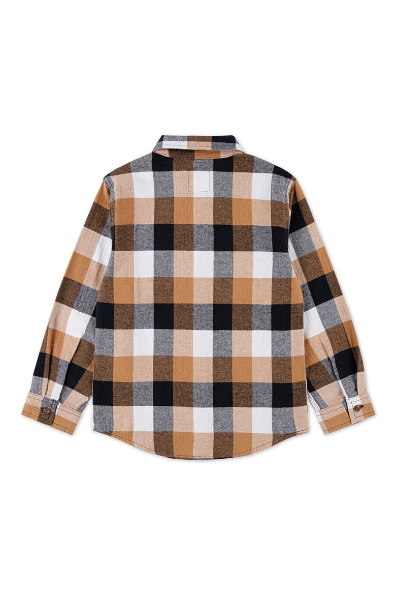 Kids' Buffalo Check Flannel Shirt, Alternate, color, JET BLACK