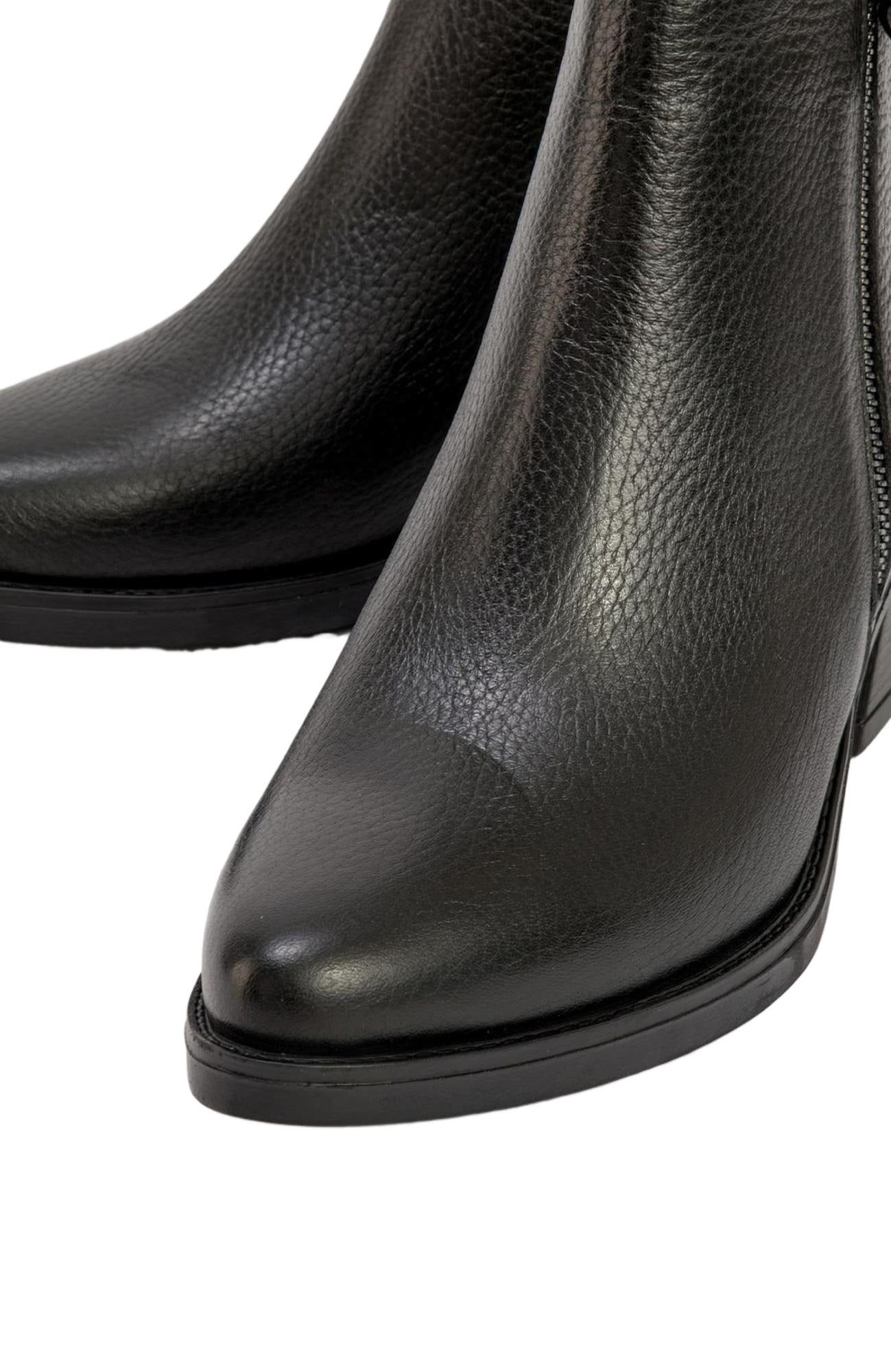 Forever & Always Shoes Jayer Leather Double-Zip Block Heel Boot, Alternate, color, Black Leather