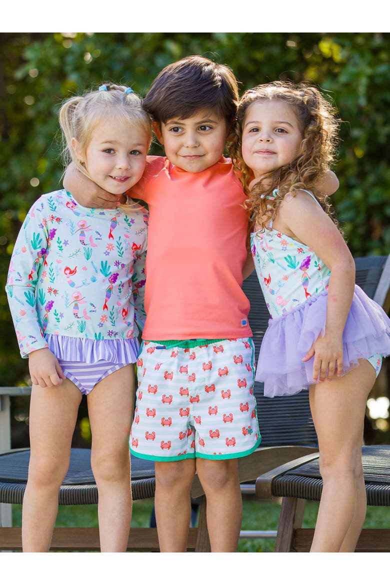 Baby/Toddler Boys UPF50+ Sun Protected Short Sleeve Rash Guard, Alternate, color, Coral