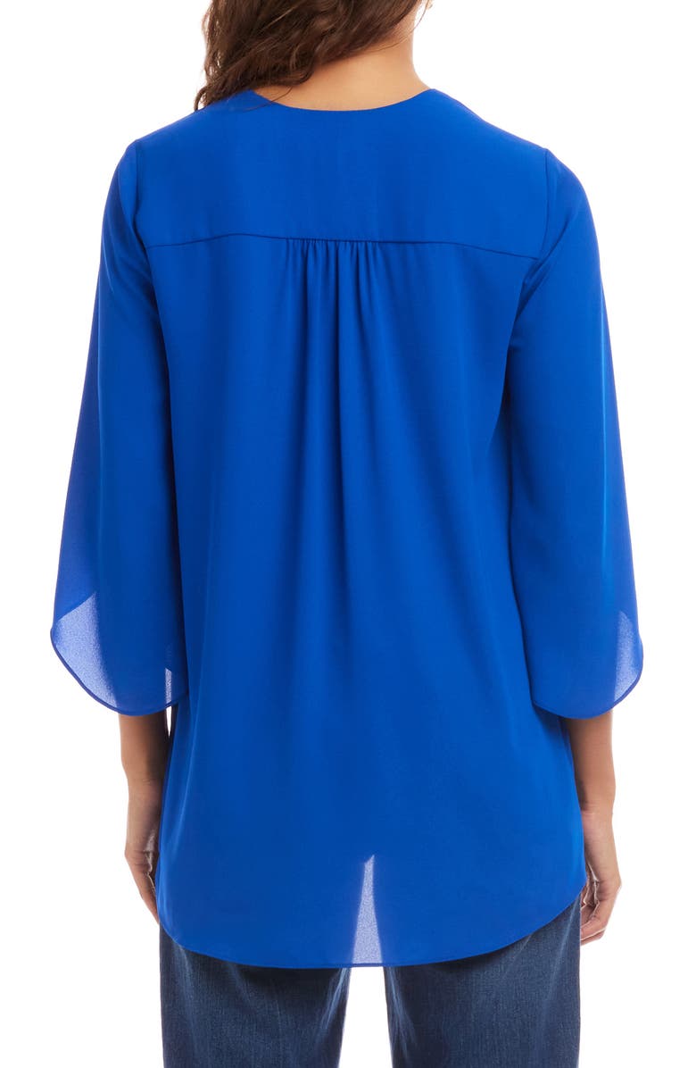 Karen Kane Asymmetric Crossover Hem Top, Alternate, color, Sapphire Blue